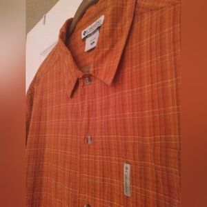 Columbia Men's Short Sleeve Orange‎ Gorpcore Western Golf